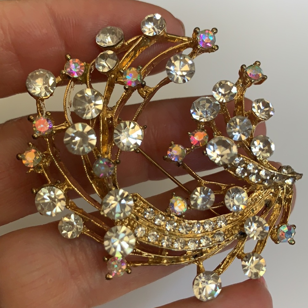 Vintage crystal brooch - Picture 8 of 9